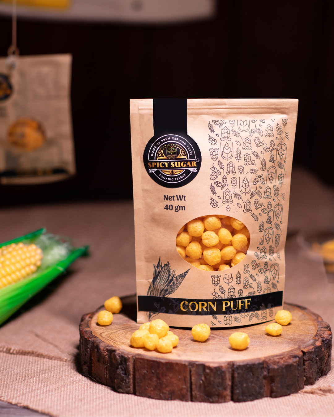Corn puffs, gluten-free snacks, tea-time snacks, healthy snacks
