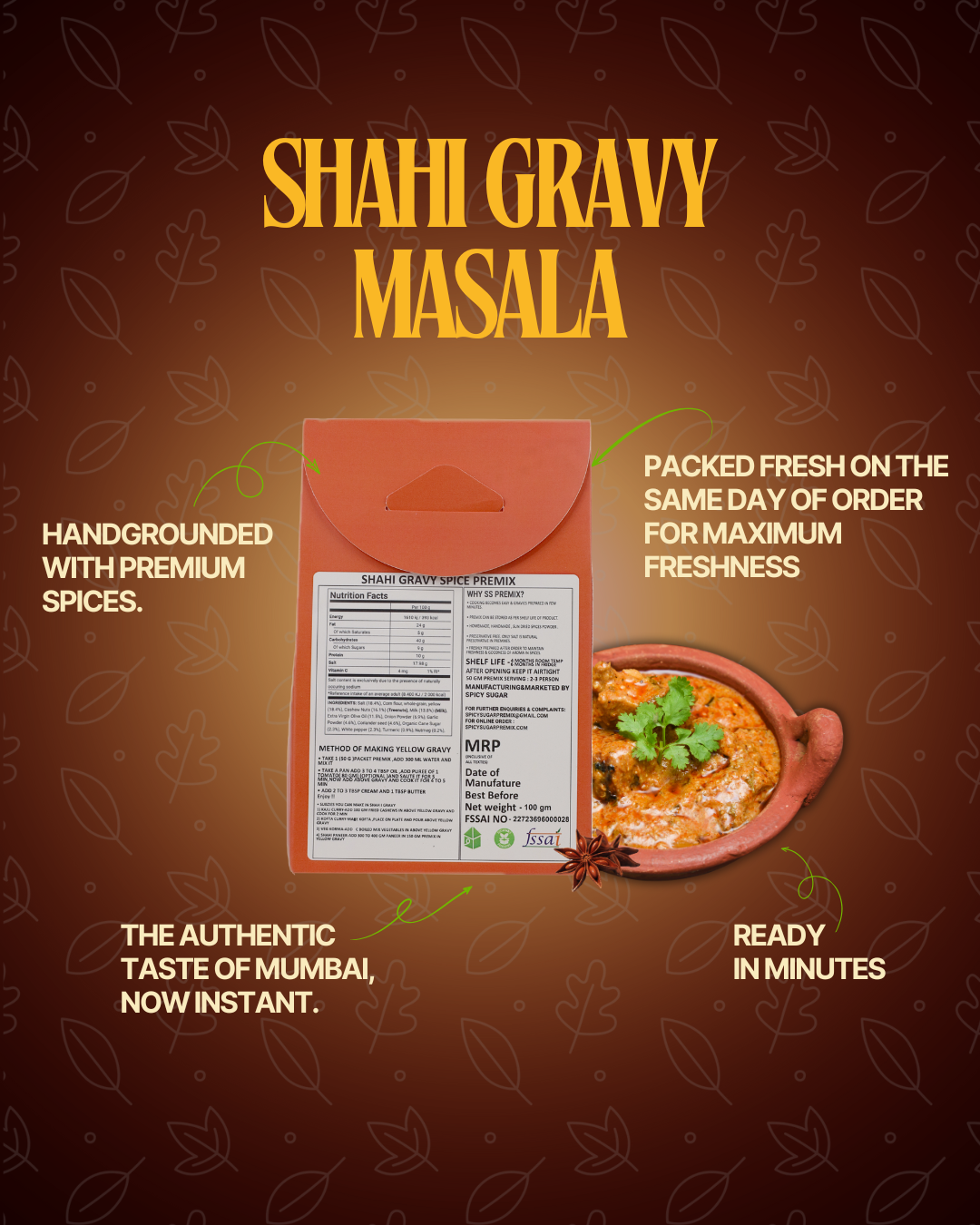 Shahi gravy masala by spicy sugar premix, shahi paneer, shahi gravy mix