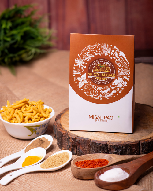 Misal pav masala, bombay misal pav, misal pao, indian spices, spicy sugar premix