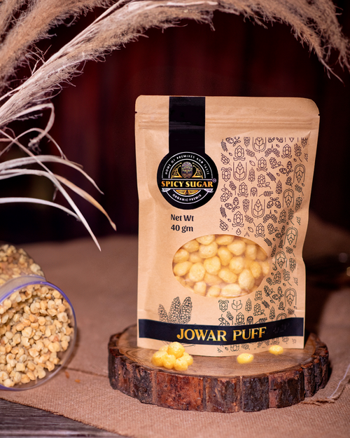 Jowar puffs, jawar puffs, gluten-free snacks, healthy snacks, spicy sugar premix