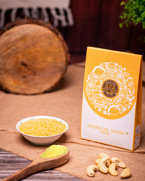 Moong dal halwa premix, halwa remix, ready  to cook,spicy sugar premix, indian dessert