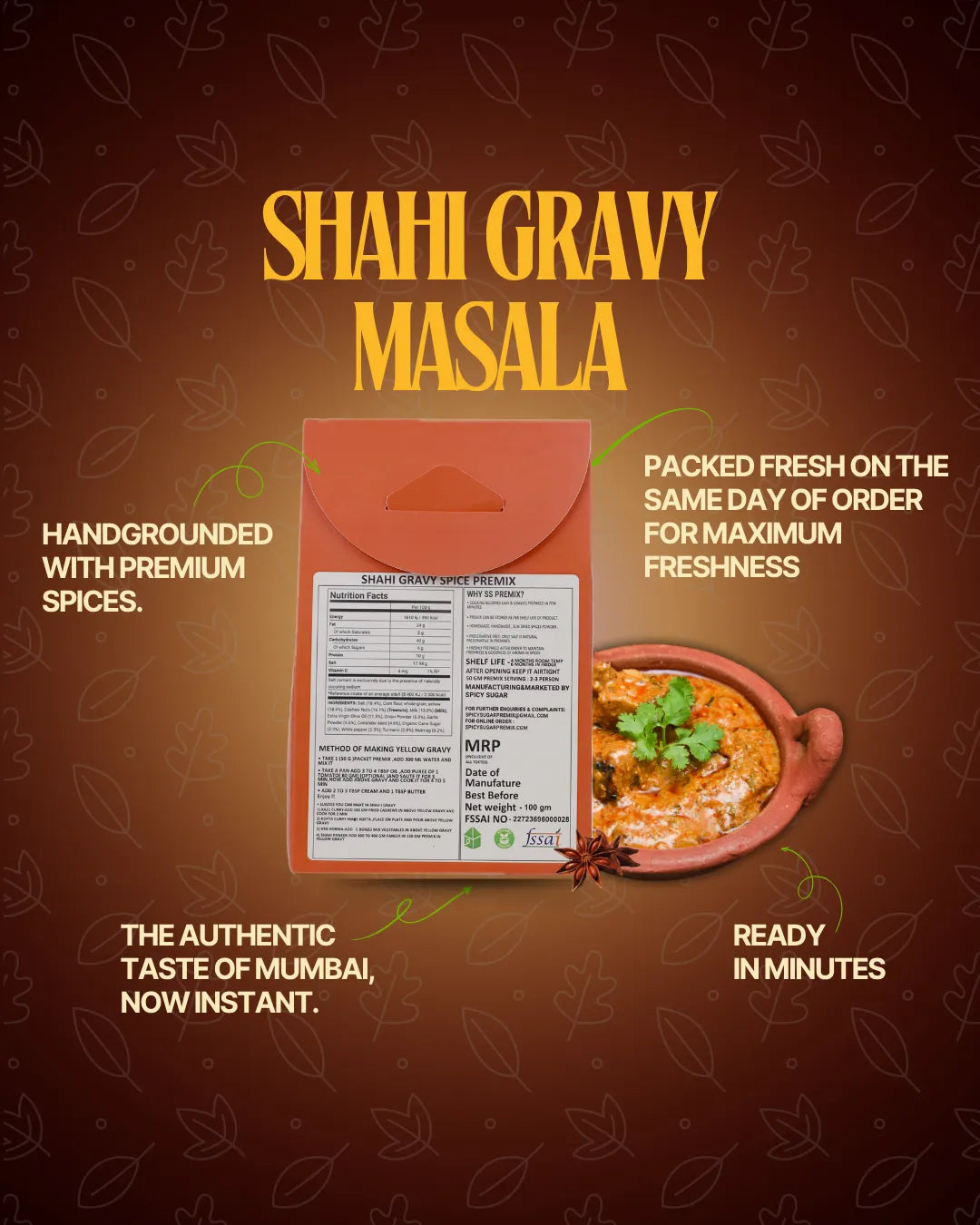 Shahi gravy masala by spicy sugar premix, shahi paneer, shahi gravy mix