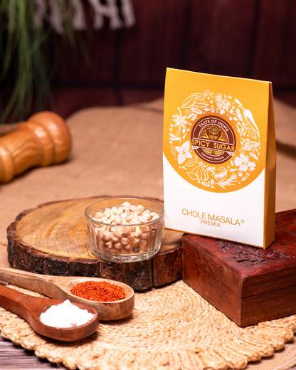Chhole masala, chhole bhature asala, chhole kulche masala, chhole puri, chickpea, spicy sugar premix, indianspices