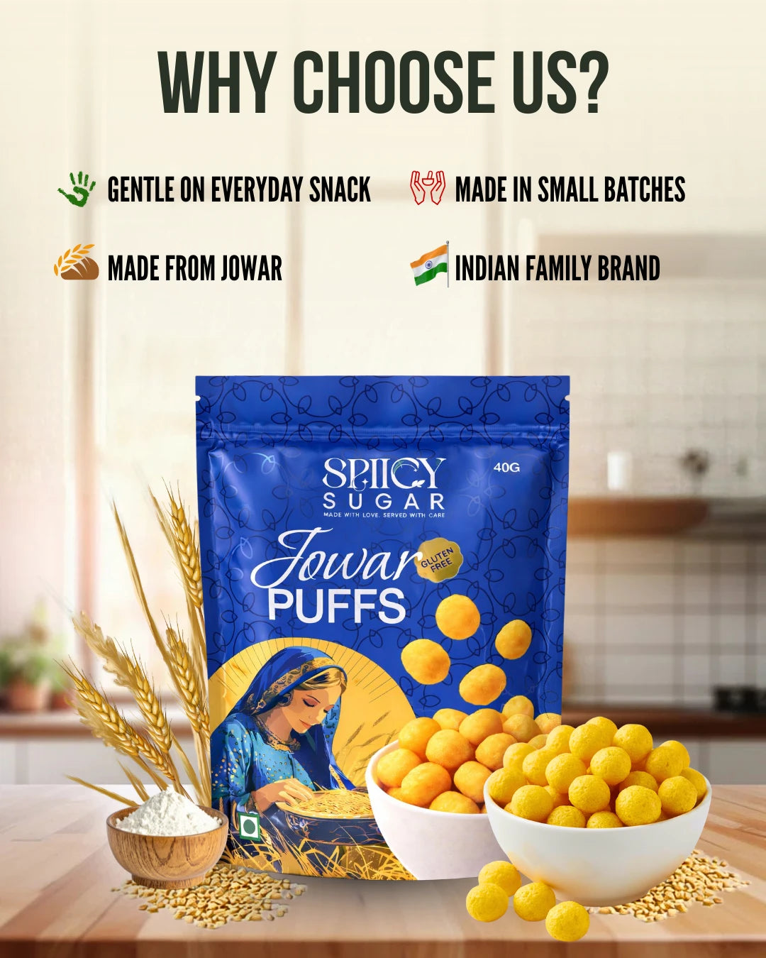 Why choose spiicy sugar jowar puffs?