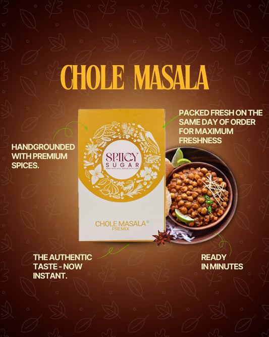 Chhole masala, chhole bhature asala, chhole kulche masala, chhole puri, chickpea, spicy sugar premix, indianspices