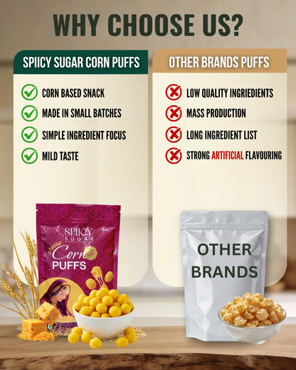 Why choose spiicy sugar cheese corn puffs
