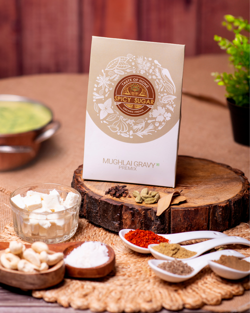 Mughlai gravy masala, white gravy, afghani gravy, spicy sugar premix, indian spices