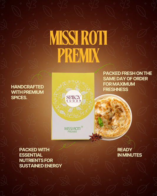 Missi roti premix, ready to cook, indian premix, spicy sugar premix