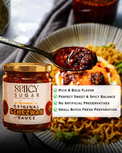 schezwan sauce, preservatives free schezwan sauce, best schezwan,  spicy sugar premix