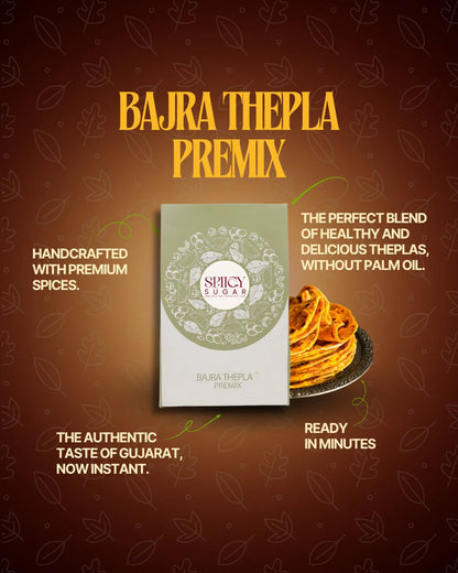 Bajra Thepla, thepla premix, gujarati thepla, gluten free, spicy sugar premix