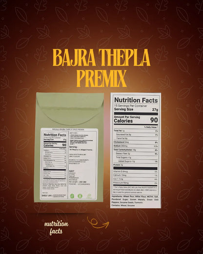 Bajra Thepla, thepla premix, gujarati thepla, gluten free, spicy sugar premix