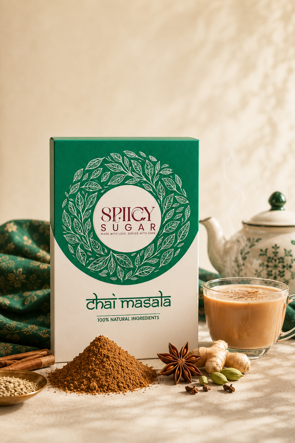Best Chai Masala Powder in India: Spicy Sugar Chai Masala (Preservatives free, immunity boosting)
