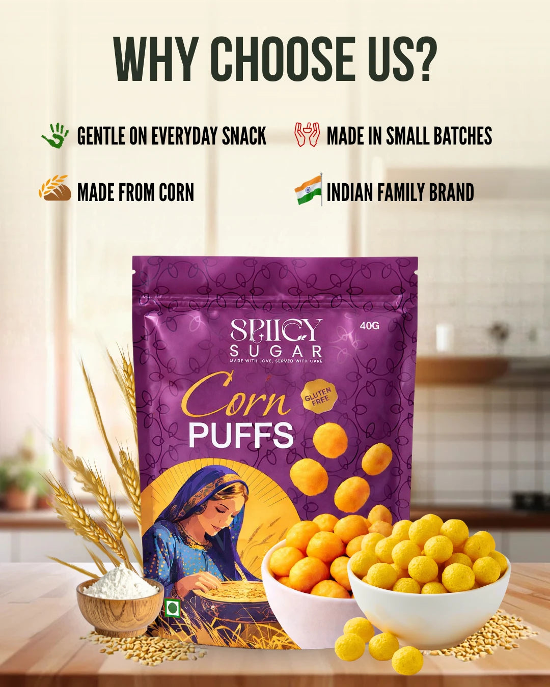 Why choose spiicy sugar corn puffs?