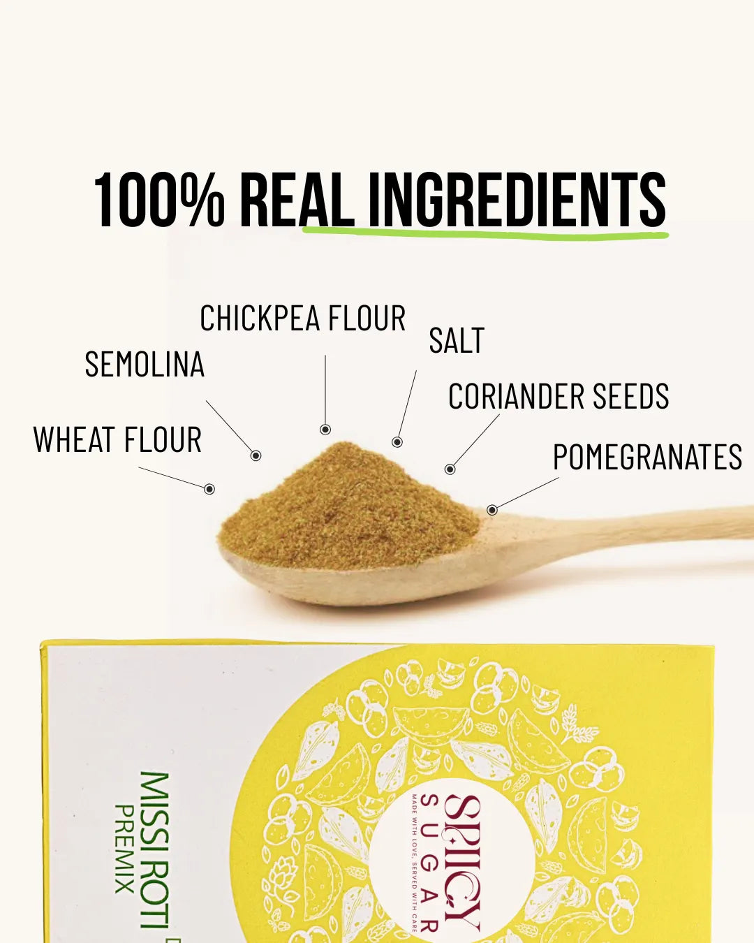 Missi roti premix, ready to cook, indian premix, spicy sugar premix