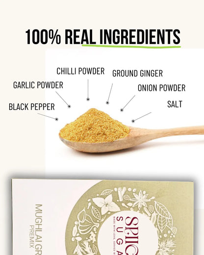 Mughlai gravy masala, white gravy, afghani gravy, spicy sugar premix, indian spices