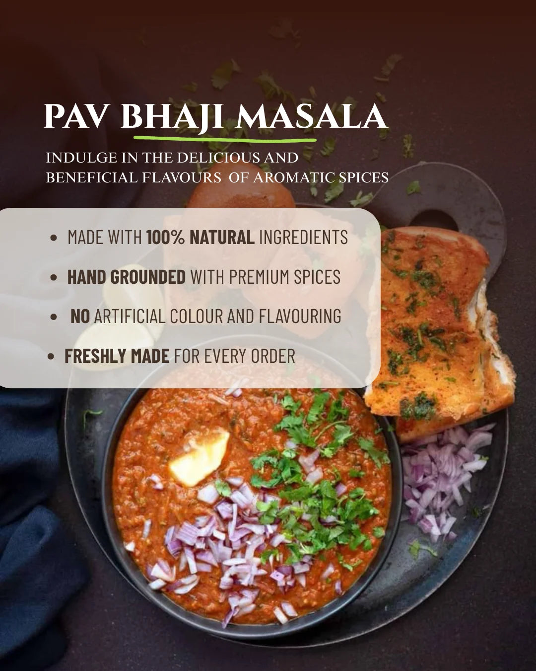 Pao bhaji masala, bhaji masala, street style bhaji, indian spices mix, spicy sugar premix