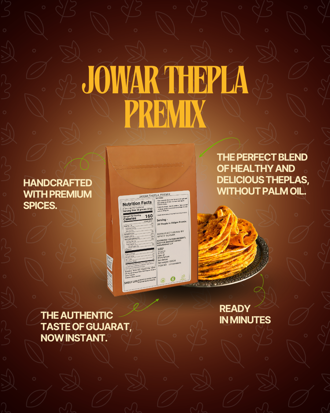 JAWAR THEPLA - Spicy sugar premix, jowar thepla, healthy thepla