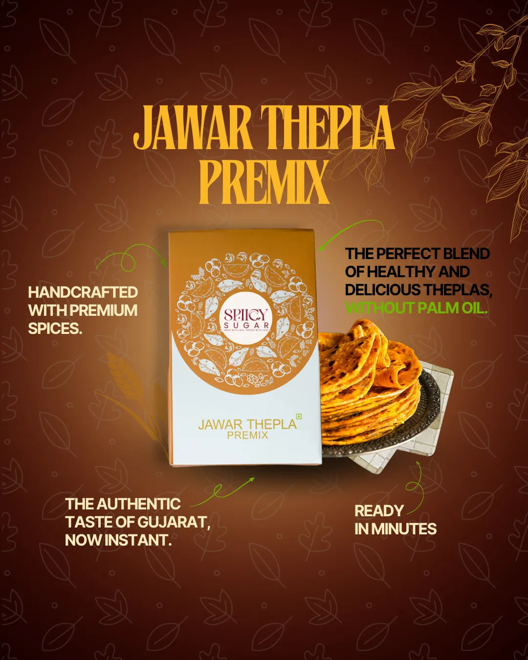 JAWAR THEPLA - Spicy sugar premix, jowar thepla, healthy thepla