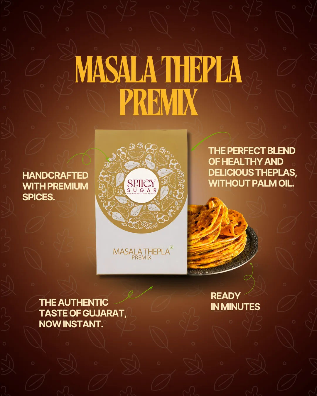 Masala Thepla, gujarati thepla, thepla premix, spicy sugar premix