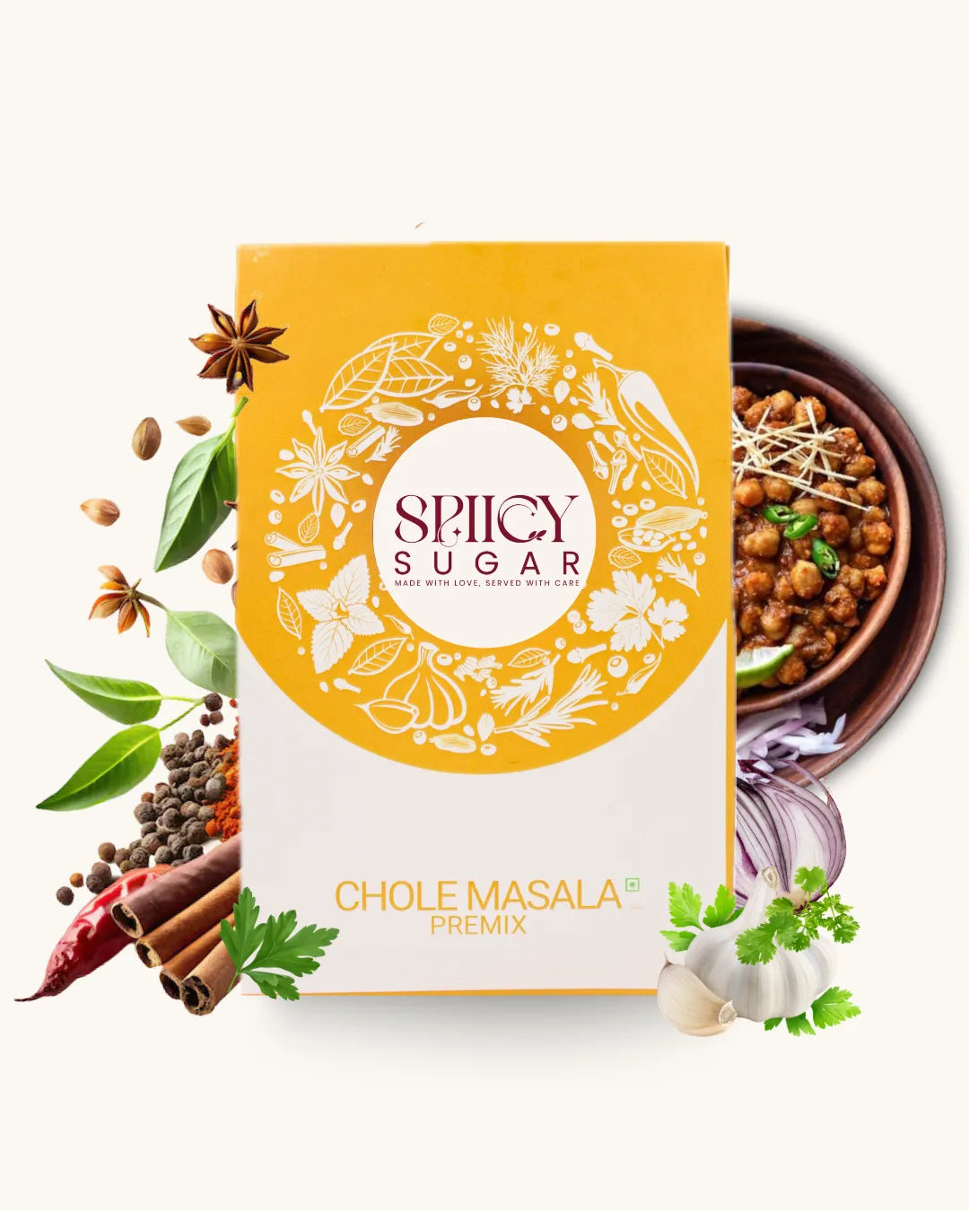 Chhole masala, chhole bhature asala, chhole kulche masala, chhole puri, chickpea, spicy sugar premix, indianspices