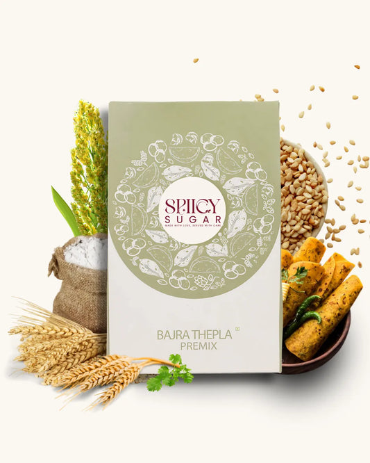 Bajra Thepla, thepla premix, gujarati thepla, gluten free, spicy sugar premix