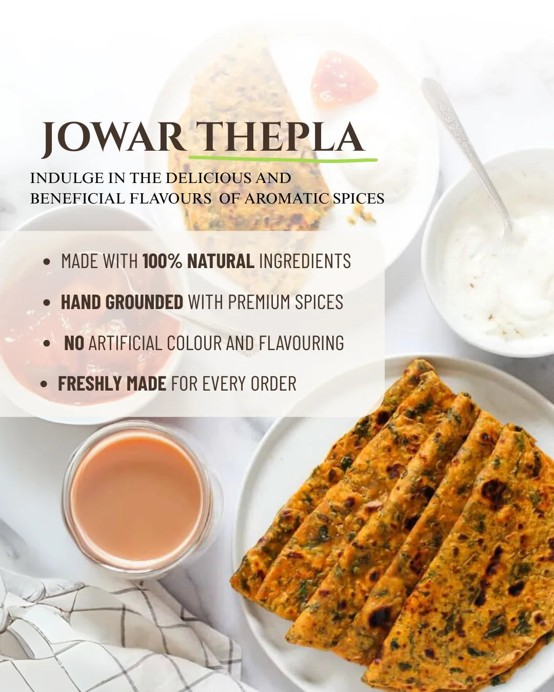 JAWAR THEPLA - Spicy sugar premix, jowar thepla, healthy thepla