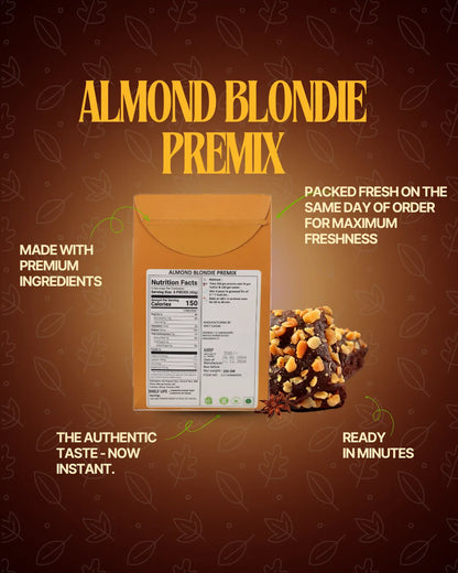 Almond brownie premix, brownie batter premix, brownie premix, fudge brownie, wheat brownie, healthy desserts, spicy sugar premix