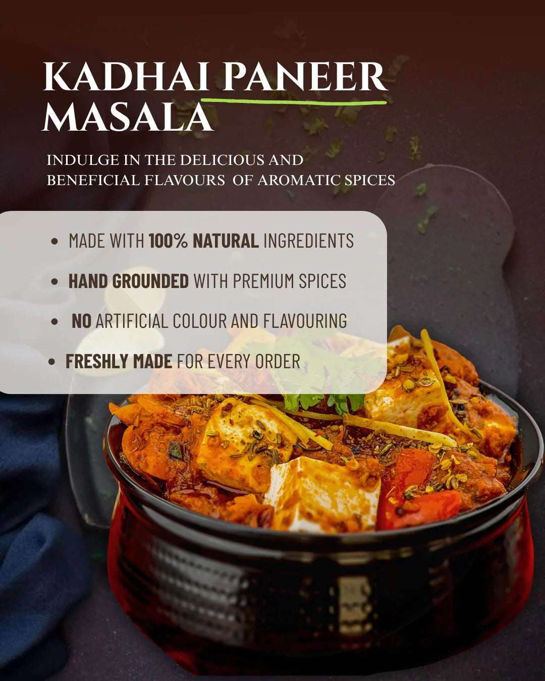 Kadhai paneer masala, kadhai paneer spice mix, indian spices, spicy sugar premix