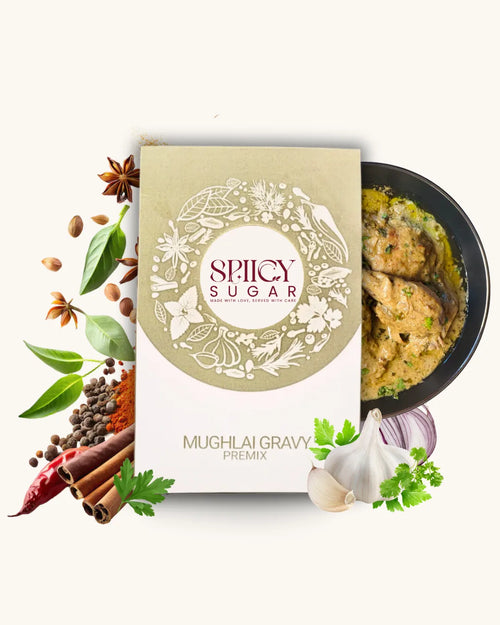 Mughlai gravy masala, white gravy, afghani gravy, spicy sugar premix, indian spices