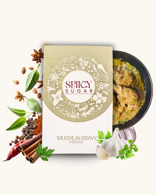 Mughlai gravy masala, white gravy, afghani gravy, spicy sugar premix, indian spices